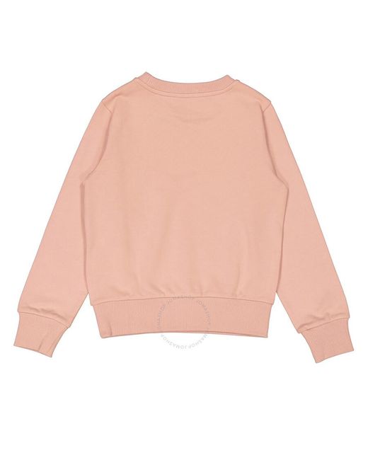 Moncler Pink Kids Pastel Cotton Logo Sweatshirt