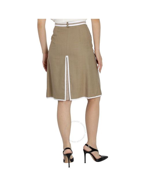 Burberry Natural Wool Cashmere A-line Skirt