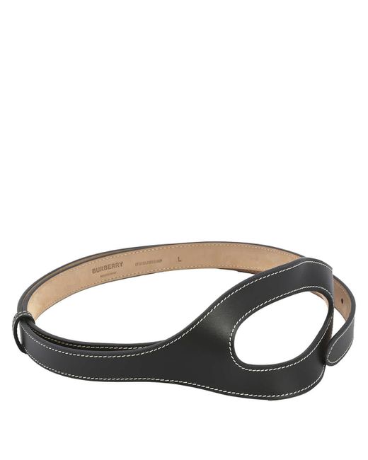 Burberry Black Leather Cut-out Detail Belt