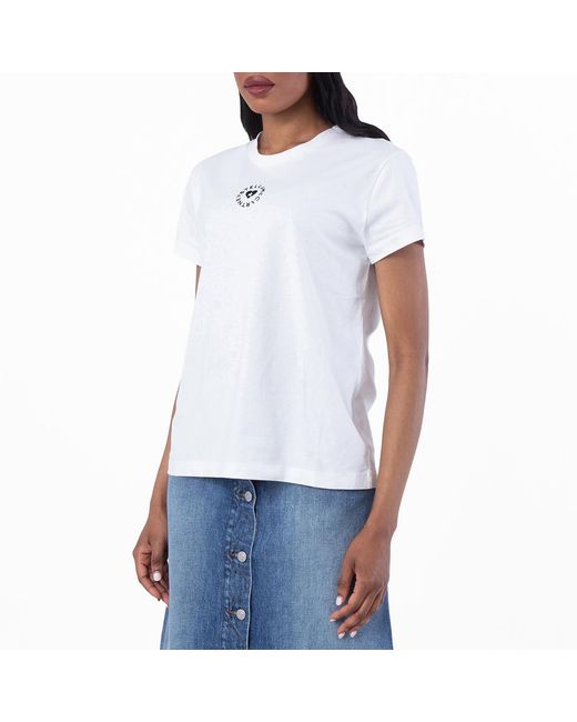 Stella McCartney White Lovestruck Logo Cotton T-Shirt