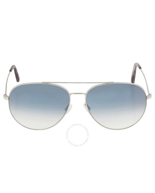 Oliver Peoples Blue Airdale Chrome Sapphire Photochromic Pilot Sunglasses Ov1286s 50363f 61