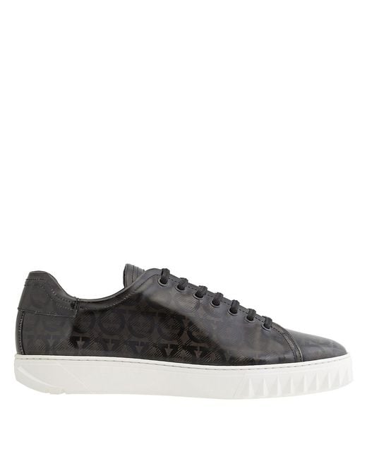 Ferragamo Black Salvatore Rhinoceros Gancini Low-Top Sneakers, Brand for men