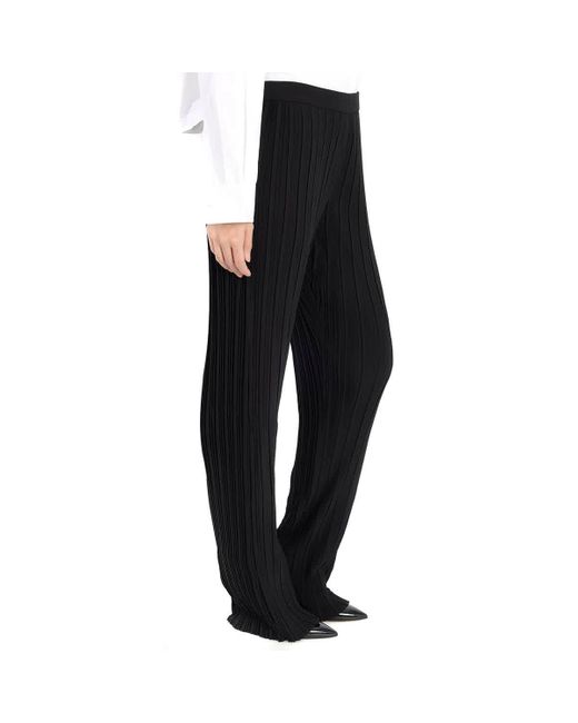 Victoria Beckham Black High-waist Pleated Trousers