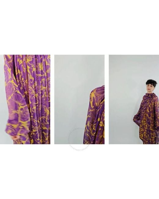 Burberry Red Rose Print Silk Dress, Brand Size 8 Us