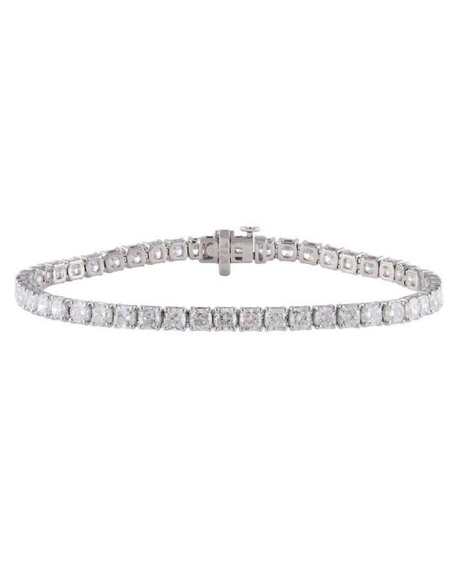 Brilliant Diamond Metallic 9 1/2 Carat Cushion Lab Grown Diamond Tennis Bracelet