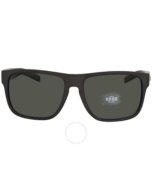 Costa Del Mar Gray Cta Del Mar Spearo Xl Grey Polarized Glass Rectangular Sunglasses for men