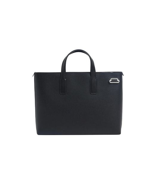 Dunhill Black 1893 Harness Leather Slim Document Case for men