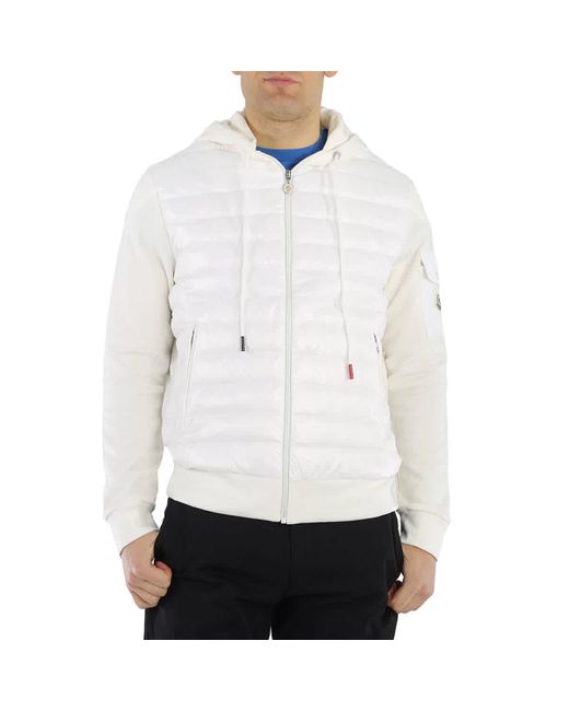 Moncler Logo-patch Zip-fastening Hoodie in White for Men | Lyst Canada