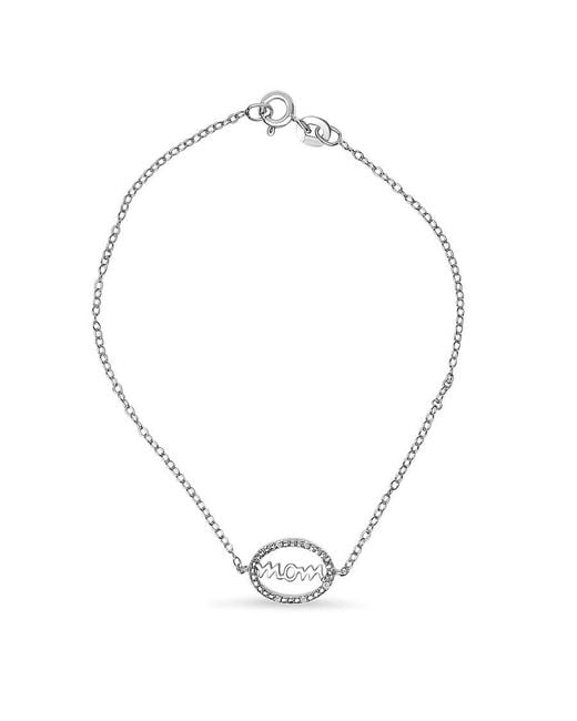 Haus of Brilliance Metallic 925 Sterling Diamond Accent Mom Charm Bracelet (J-K Color, I2-I3 Clarity)