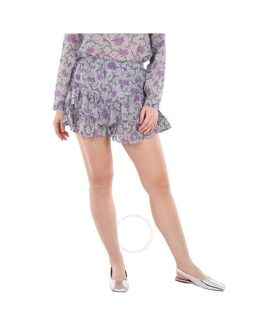 Isabel Marant Blue Jocadia Cotton Frilly Shorts, Brand Size 36 (Us Size 2)