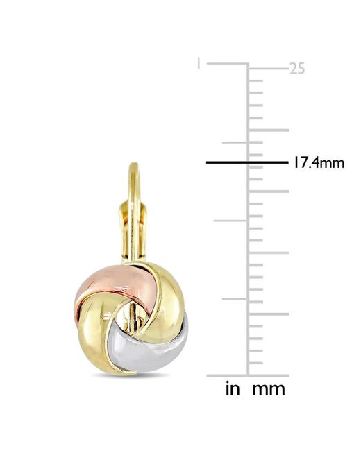 Amour Metallic Entwined Love Knot Leverback Earrings