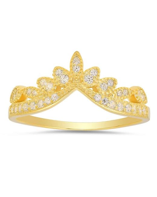 Kylie Harper Metallic 14K Over Vintage Floral V Ring