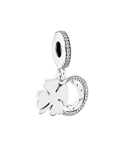 Pandora White Lucky Day Dangle Charm