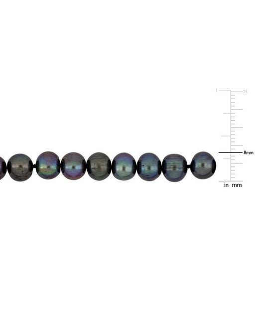 Amour Brown 8-8.5Mm Off-Round Freshwater Cultured Pearl Necklace With Large Sterling Lobster Clasp for men