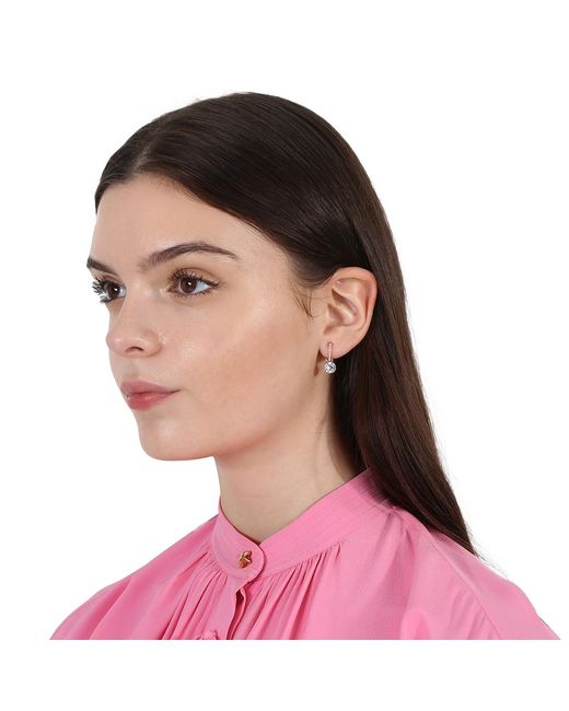 Swarovski Metallic Constella Rose-Tone Plated Round Cut Drop Earrings