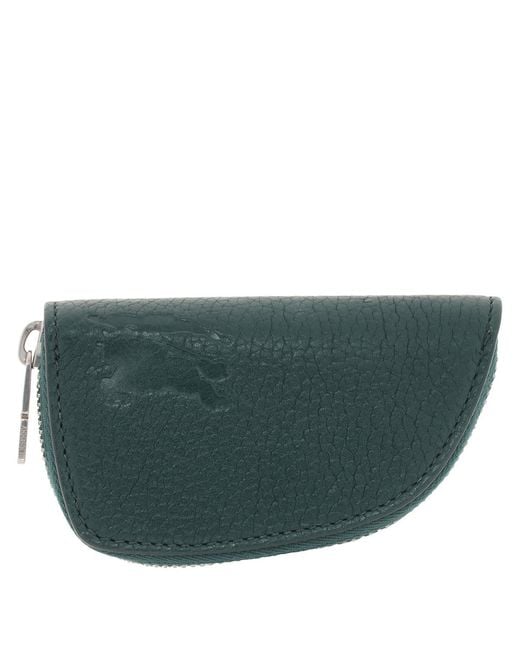 Burberry Green Equestrian Knight Design Shield Coin Pouch for men