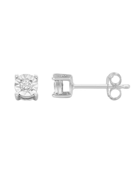 Haus of Brilliance Metallic Sterling 1/10Ct. Tdw Round-Cut Diamond Miracle-Plated Stud Earrings (J-K,I3)