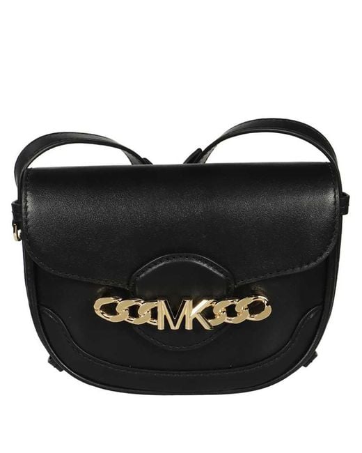 Michael Kors Black Ladies Hally Extra-Small Embellished Leather Crossbody Bag