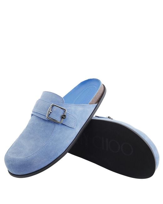 Jimmy Choo Blue Etta Velvet Suede Mules, Brand Size 39 Us for men