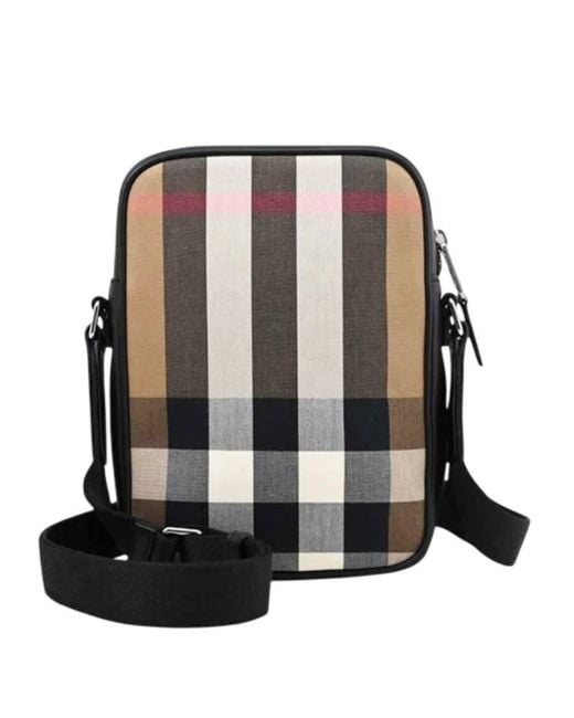 Burberry Black Paddy Taupe Ip Check Crossbody Bag for men