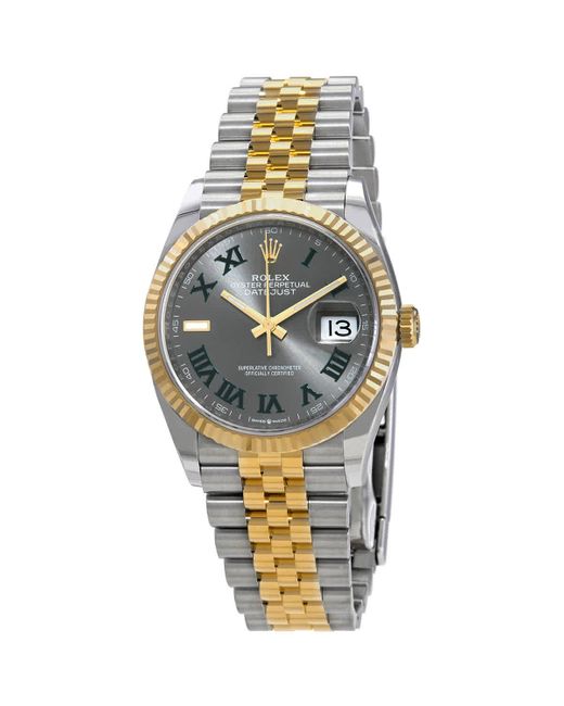 Rolex Metallic Datejust 36 Automatic Chronometer Grey Dial Watch