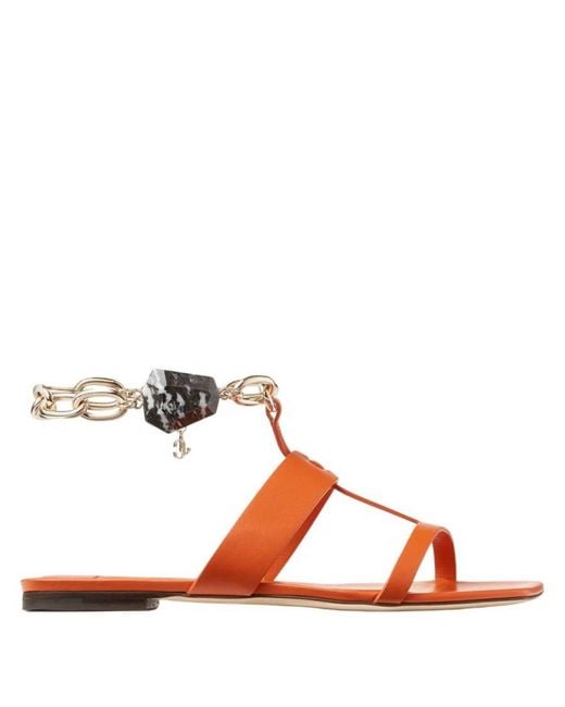Jimmy Choo Brown Reed Leather Flat Sandals, Brand Size 39.5 Us