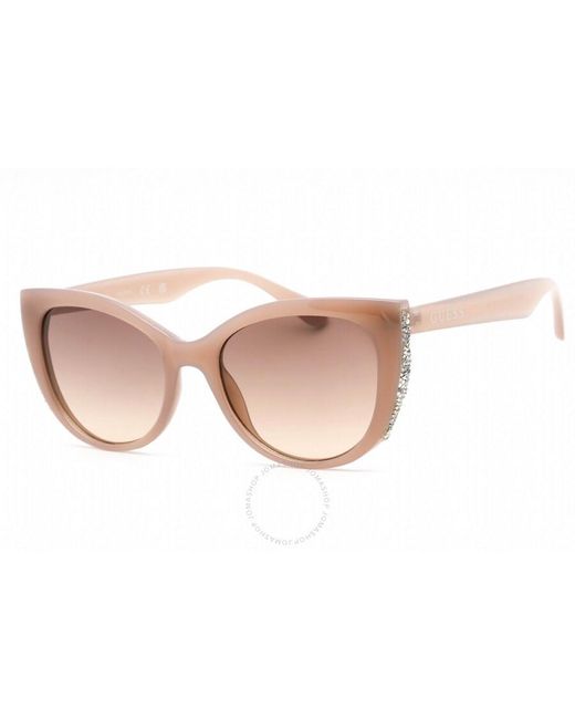Guess Factory Pink Brown Gradient Cat Eye Sunglasses Gf0422 57f 53