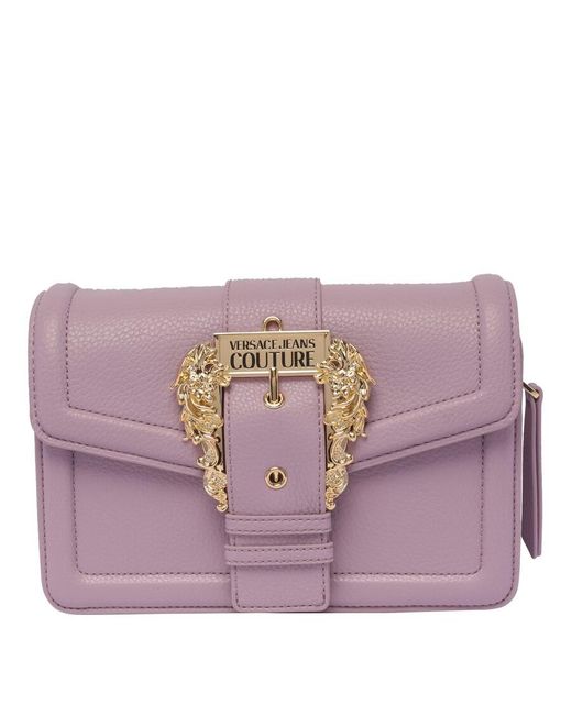 Versace Purple Jeans Couture Logo Couture Crossbody Bag