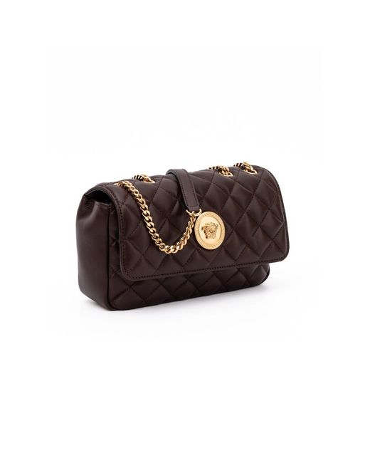 Versace Brown Quilted Lambskin Shoulder Bag