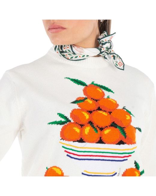 Casablanca White Ladies Silk Scarf