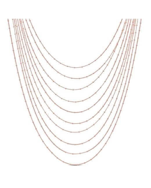 Amour Metallic Multi-Strand Chain Necklace