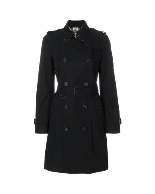 Burberry Black Kensington Long Trench Coat