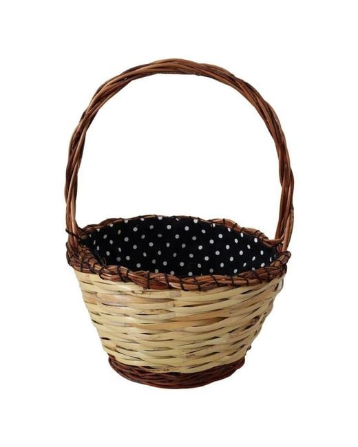Dolce & Gabbana Black Wood Wicker Rattan Basket Tote Bag Python Leather