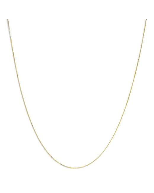 Haus of Brilliance Metallic Solid 14K 0.75Mm Classic Box Chain Necklace. Chain
