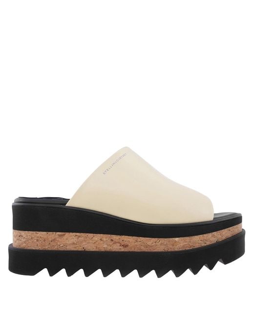 Stella McCartney White Sneak-Elyse Platform Slip-On Slides, Brand Size 40 Us