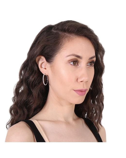 Swarovski Metallic Rhodium-Plated Hoop Earrings