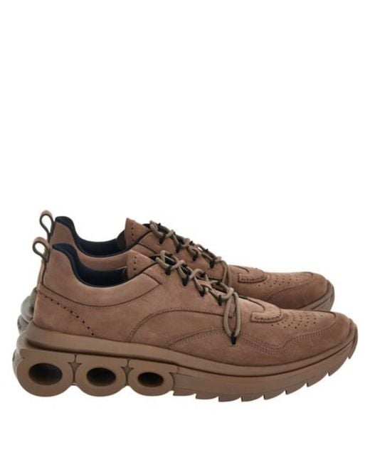 Ferragamo Brown Nima Nubuk Running Sneakers for men