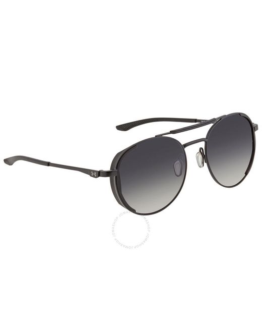 Under Armour Black Gray Silver Flash Polarized Oval Sunglasses Ua 0008/g/s 0003/wj 55 for men
