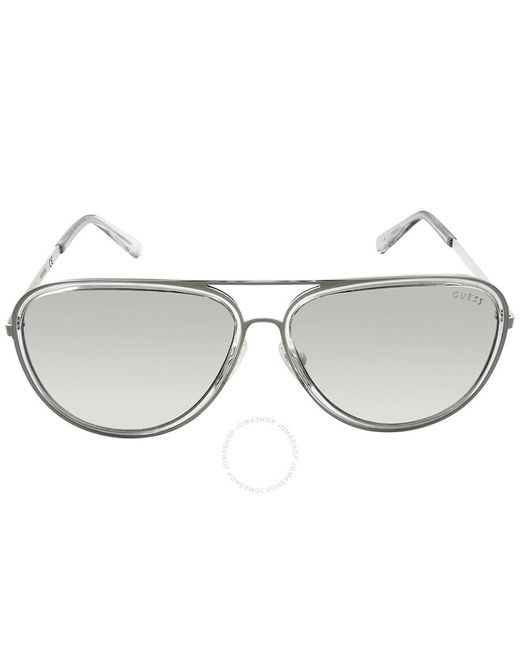 Guess Gray Grey Mirror Pilot Sunglasses for men