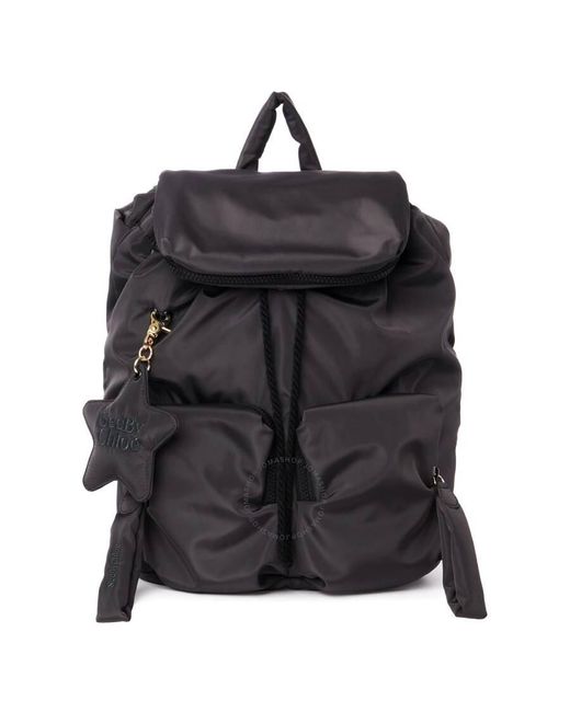 See By Chloé Black Joy Rider Textile Backpack