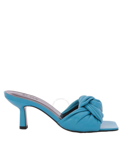 By Far Blue Azur Lana Twisted Leather Mules