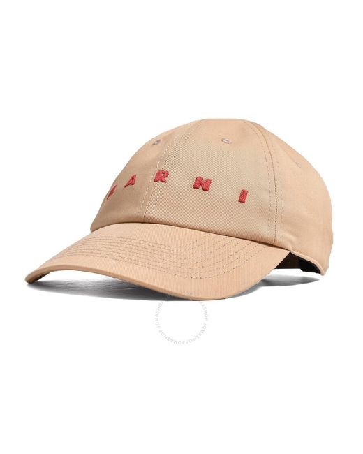 Marni Natural Logo Embroidery Cap for men