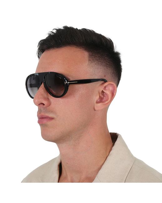 Tom Ford Gray Camillo Smoke Pilot Sunglasses Ft0988 01b 60 for men