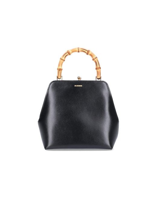 Jil Sander Black Goji Frame Square Tote Leather/canvas Xl for men