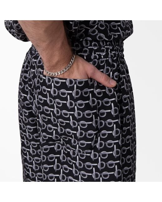 Burberry Black Monogram B Print Silk Shorts for men