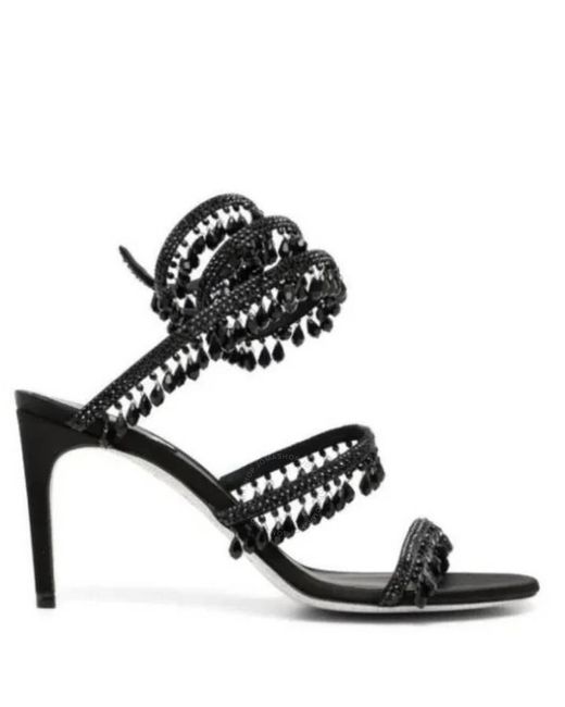 Rene Caovilla Black Chandelier Rhinestone 0 Sandals, Brand Size 3 ( Us Size )