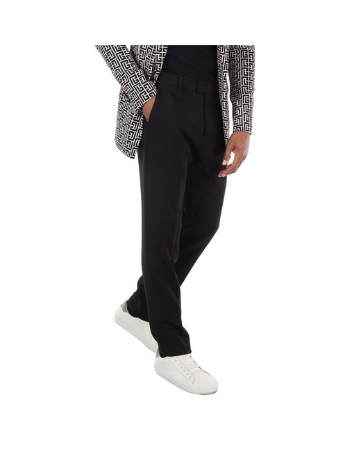 AMI Black Cigarette Tapered Trousers for men
