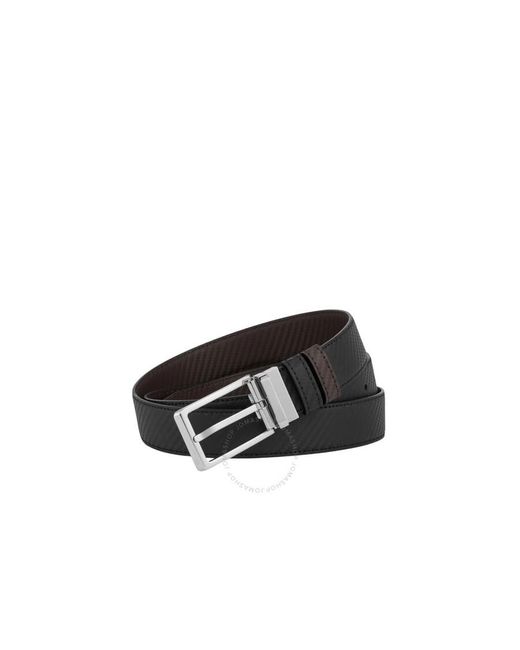Dunhill Black Reversible 30Mm Chassis Leather Belt, for men