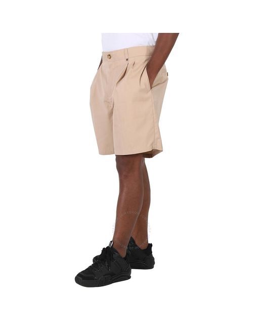 Burberry Natural Soft Fawn Chino Cotton Shorts for men