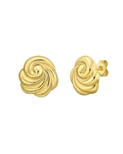 Tresorra Metallic 14K Swirl Knot Stud Earrings